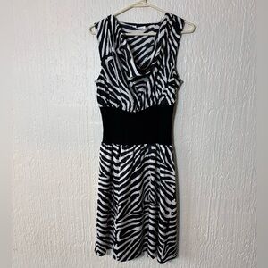 Calvin Klein Black and White Zebra Print Mini Dress Women Size 6